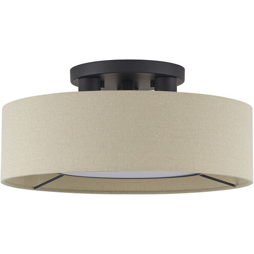 Ellsworth 3 Light 17 inch Bronze Semi Flush Mount Ceiling Light, Large
