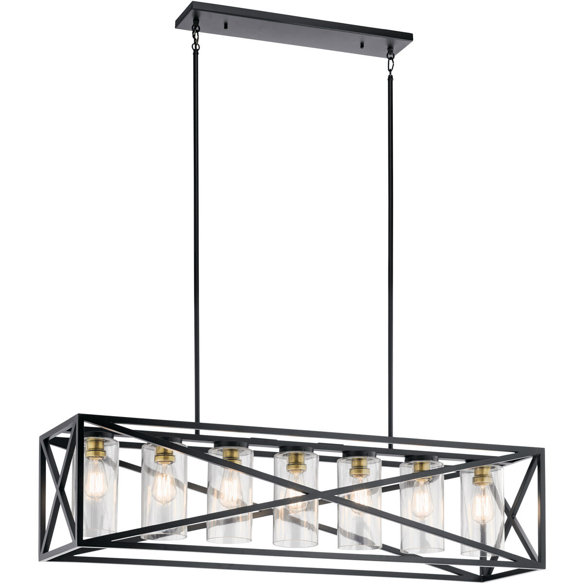 Moorgate 7 Light 12 inch Black Chandelier Linear Ceiling Light