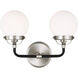 Ian K. Fowler Cafe LED 14 inch Brushed Nickel Wall Bath Fixture Wall Light