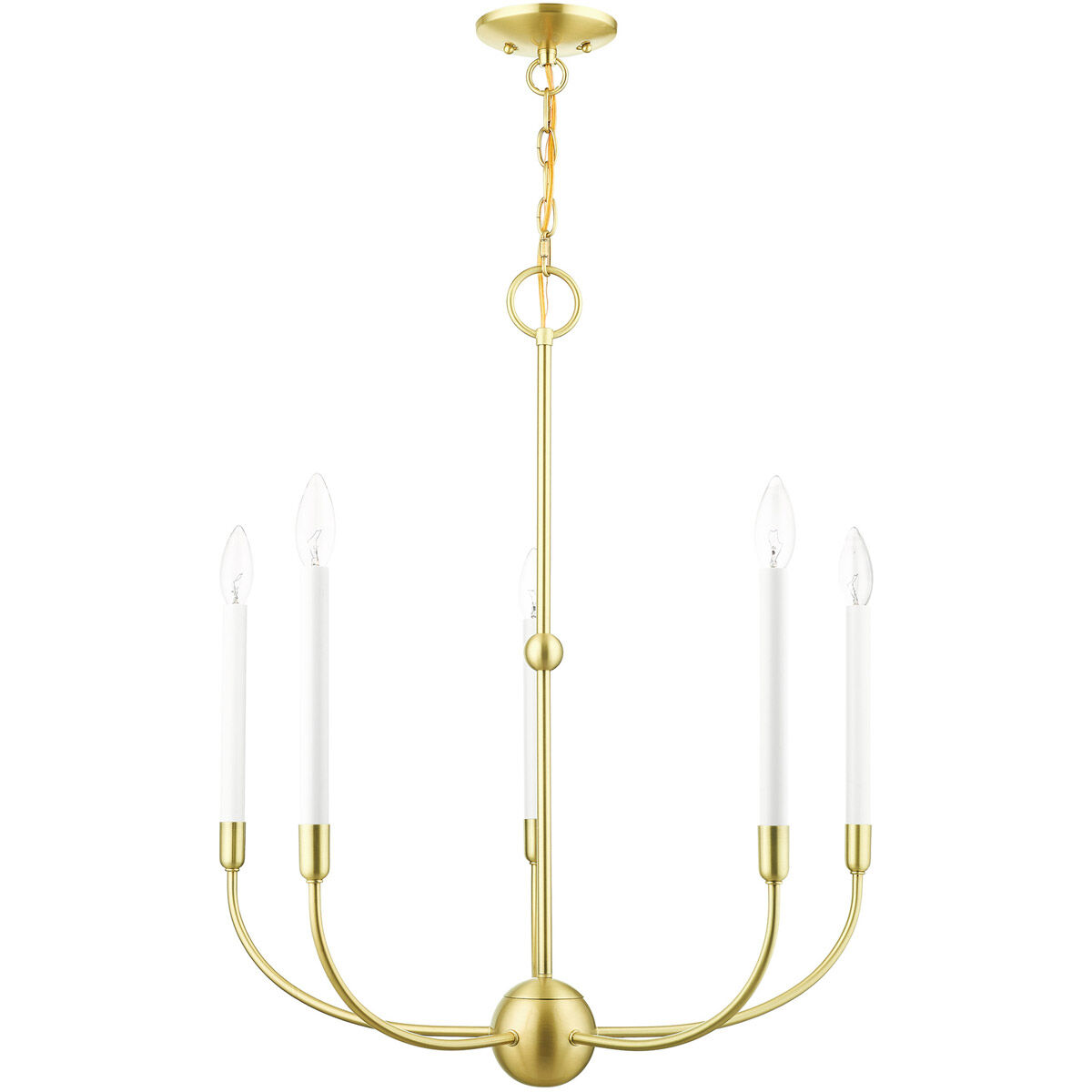 Clairmont 5 Light 24 inch Satin Brass Chandelier Ceiling Light