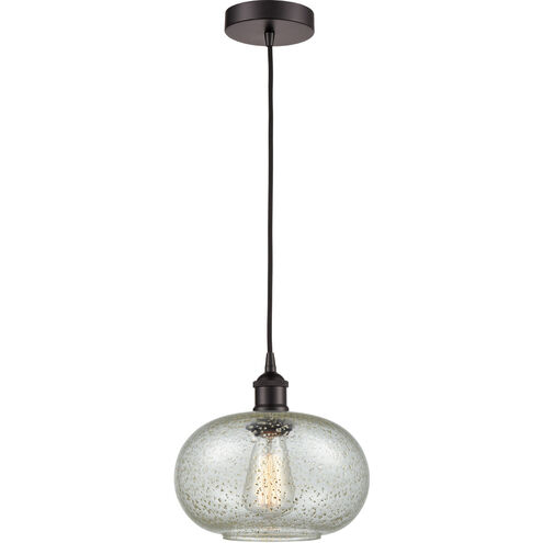 Edison Gorham 1 Light 9.5 inch Oil Rubbed Bronze Mini Pendant Ceiling Light in Mica Glass