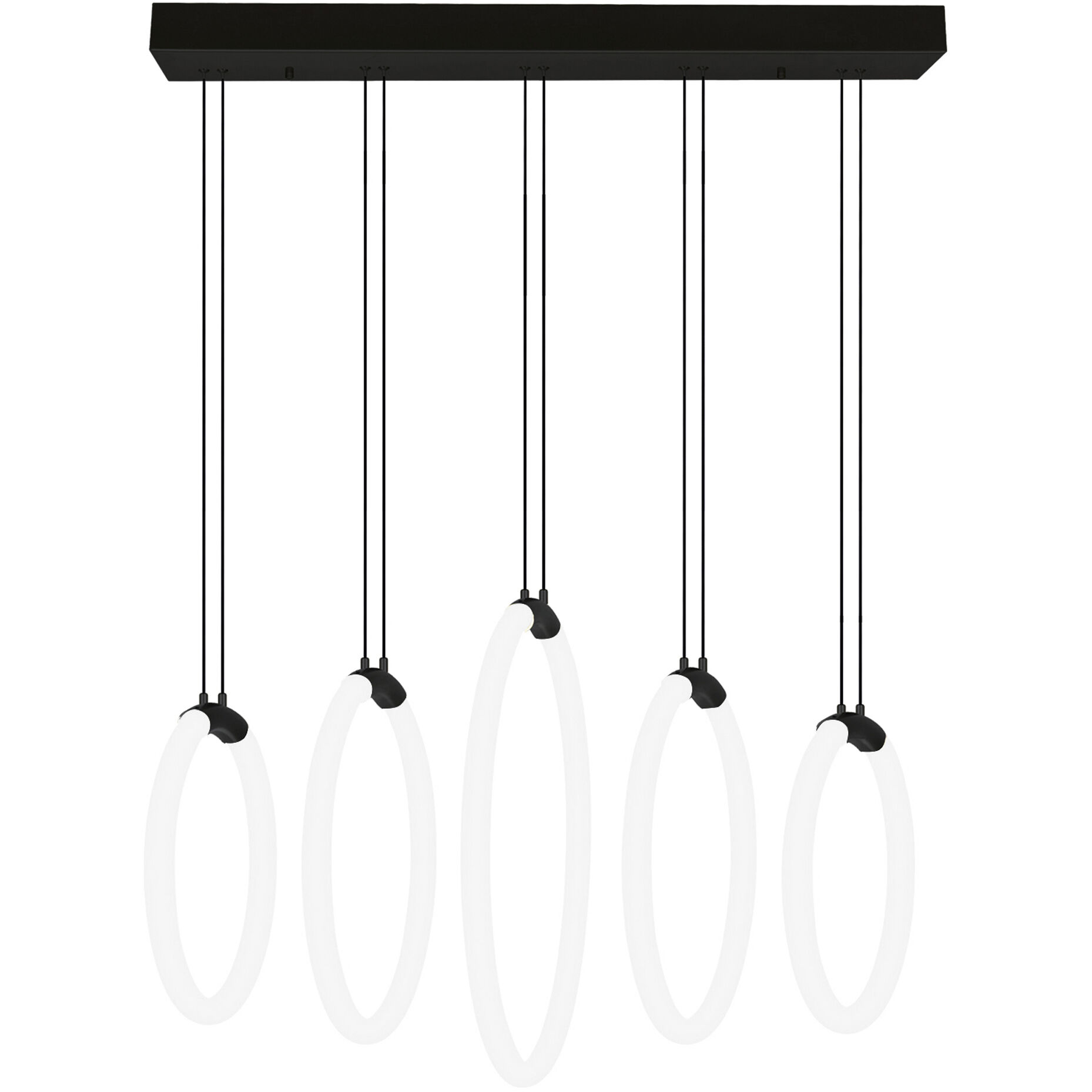 Hoops LED 5 inch Black Chandelier Ceiling Light
