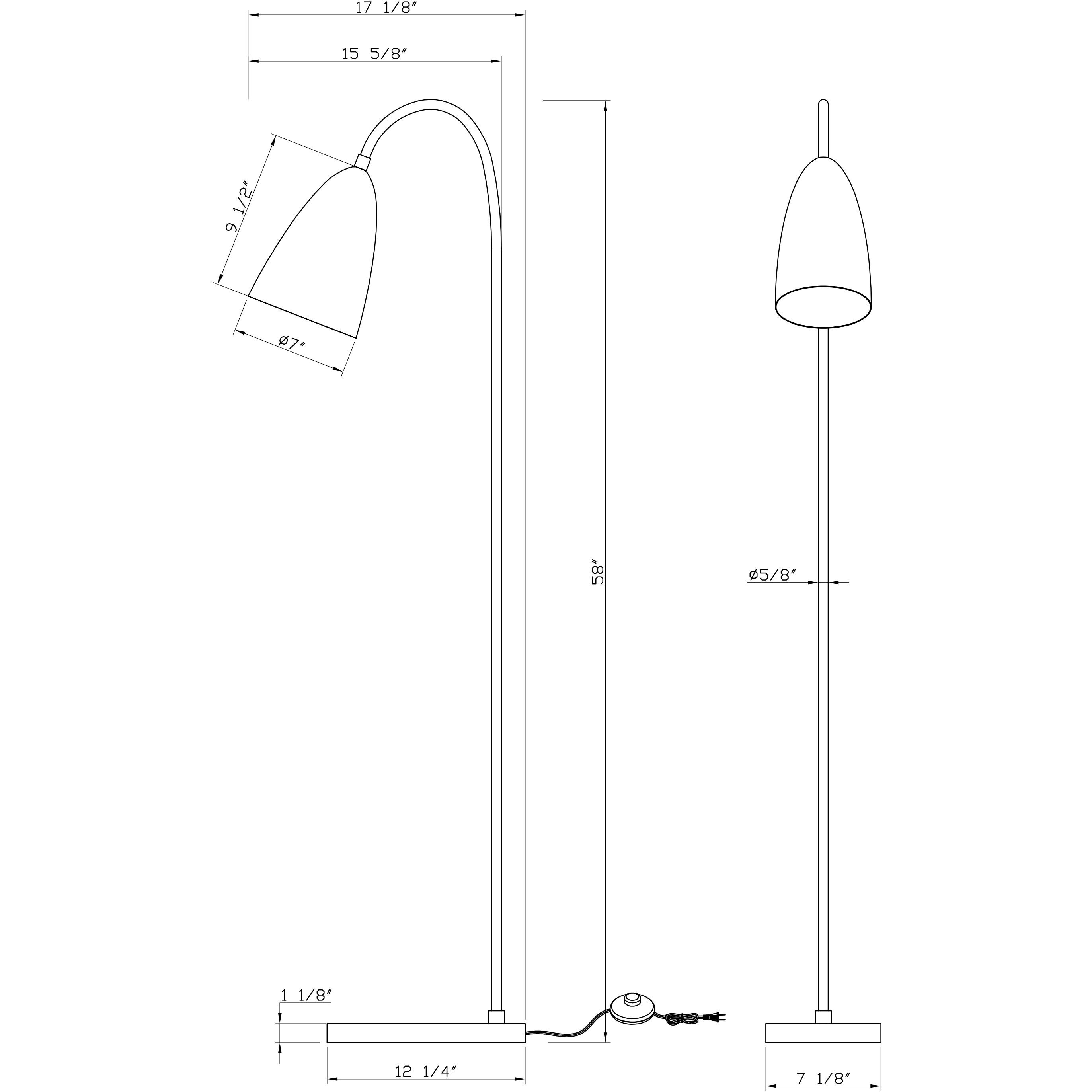 Coleen 57.5 inch 100.00 watt Antique Brass Floor Lamp Portable Light