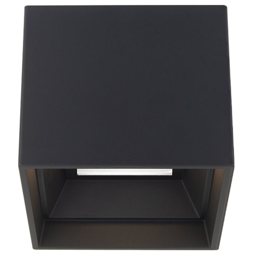 Kube 1 Light 5 inch Black Outdoor Flush Mount in 3500K
