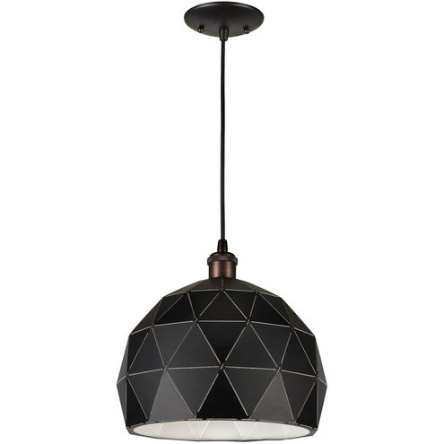 Haley 1 Light 12 inch Black Cord-Hung Metal Shade Pendant Ceiling Light