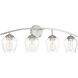 Transitional 4 Light 32.75 inch Brushed Nickel Bathroom Vanity Light Wall Light