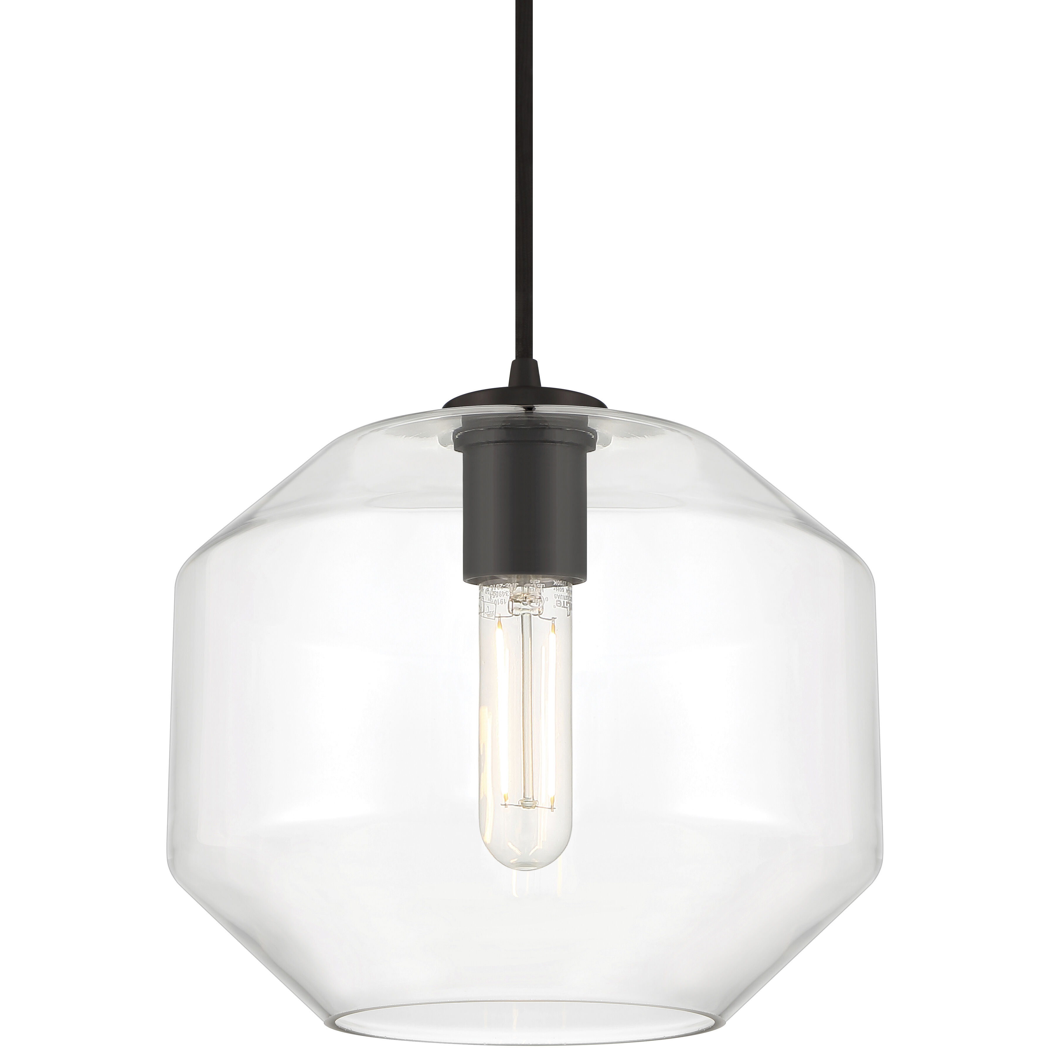 Clarity 10 inch Black Pendant Ceiling Light