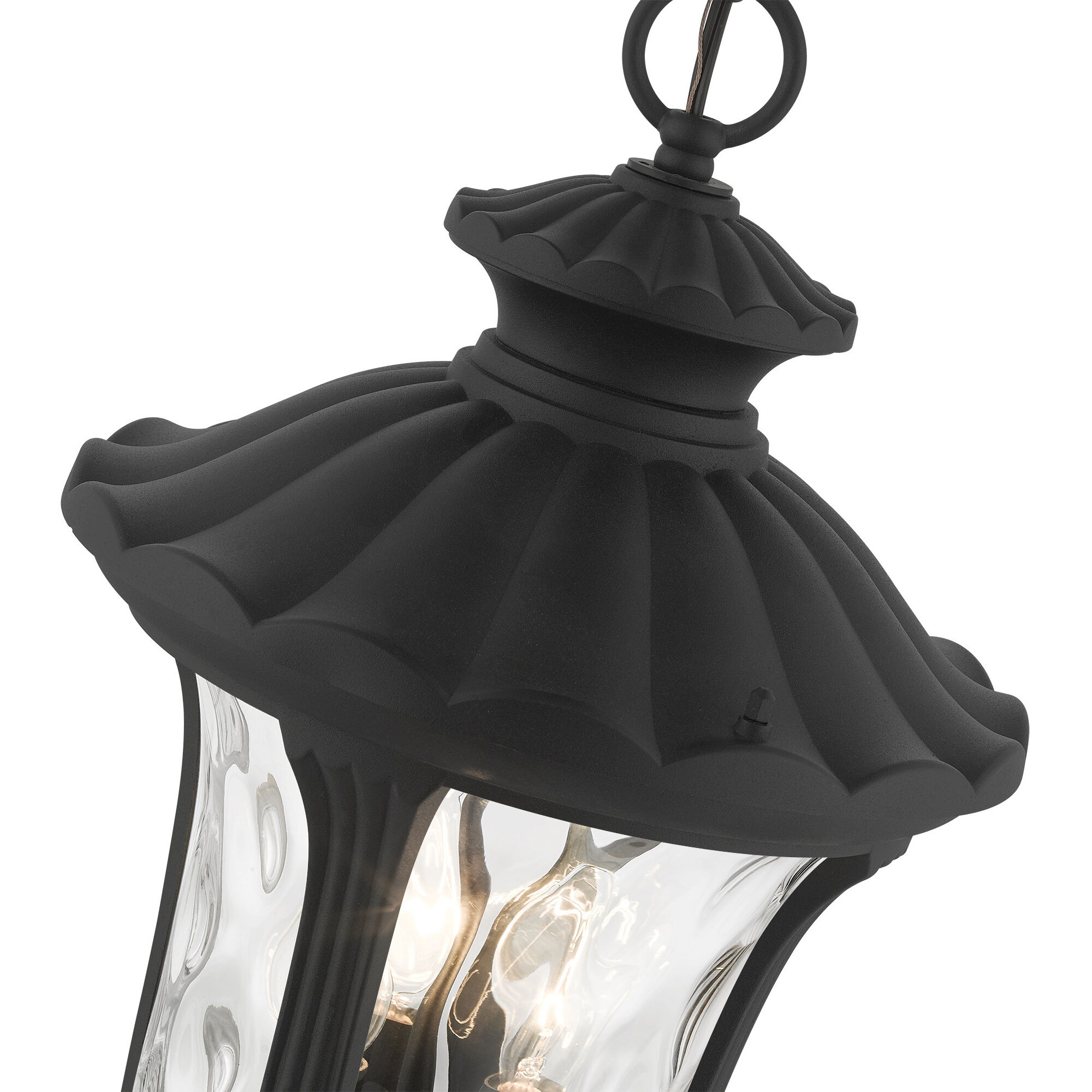 Oxford 3 Light 11 inch Textured Black Outdoor Pendant Lantern