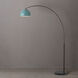 Half Dome 92 inch 14 watt Black Nickel and Black Arc Floor Lamp Portable Light in Turquoise Steel