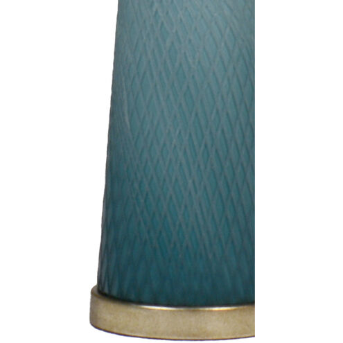 Brianna 33.5 inch Blue Hand-Cut Glass / Champagne Table Lamp Portable Light