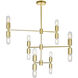 Hand Crank 12 Light 34 inch Medallion Gold Up Chandelier Ceiling Light