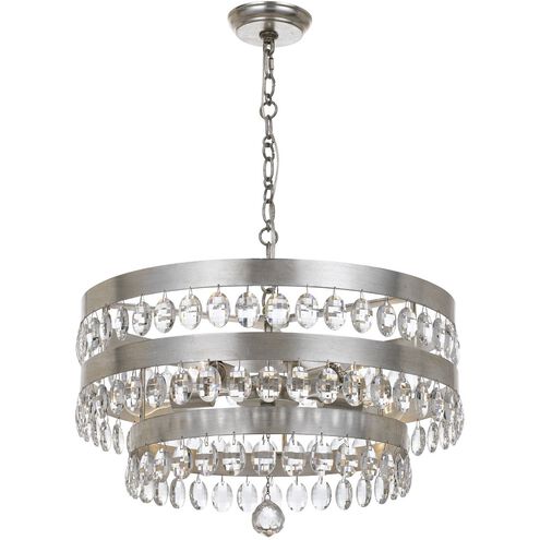 Perla 5 Light 21.75 inch Antique Silver Chandelier Ceiling Light