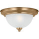 Geary LED 10.5 inch Satin Brass Flush Mount Ceiling Light