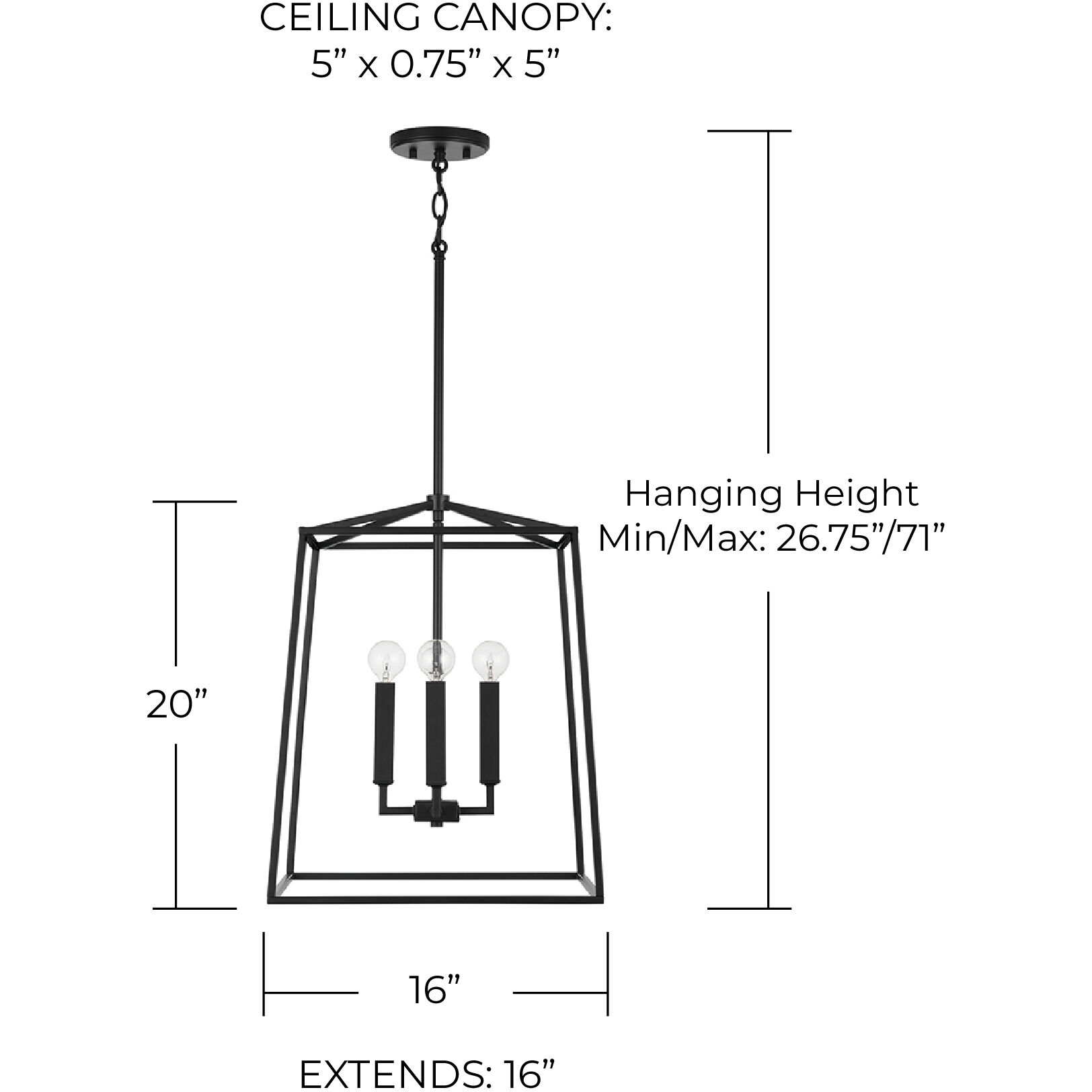 Thea 4 Light 16 inch Matte Black Foyer Ceiling Light