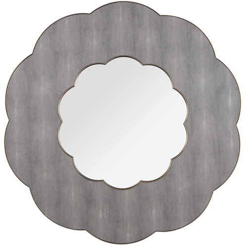 Scallop 54 inch Gray Shagreen with Weathered Brass Wall Mirror