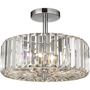 Clearview 3 Light 13 inch Polished Chrome Semi Flush Mount Ceiling Light