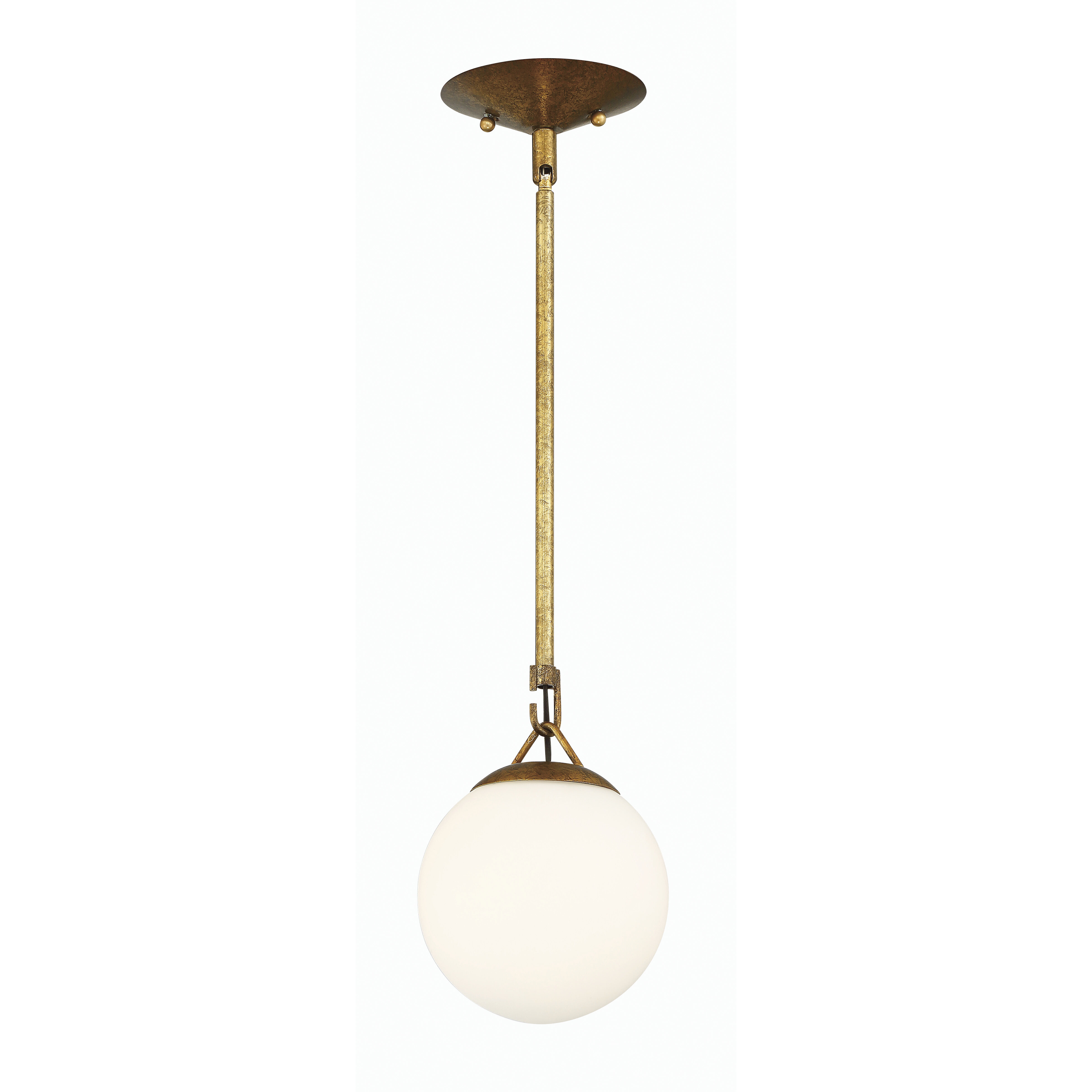 Orion 1 Light 6 inch Patina Aged Brass Mini Pendant Ceiling Light