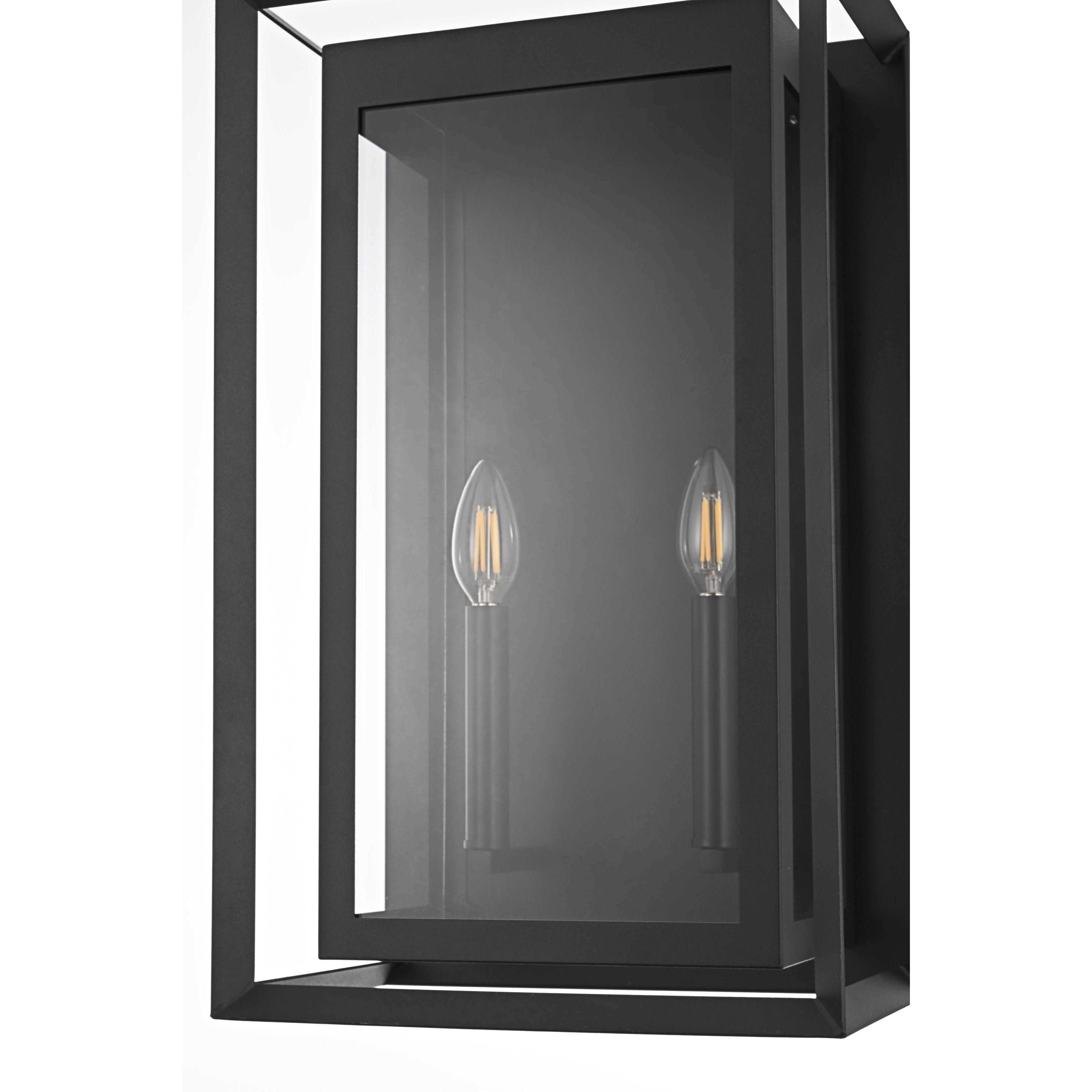 Etting 2 Light 19.5 inch Black Outdoor Wall Sconce