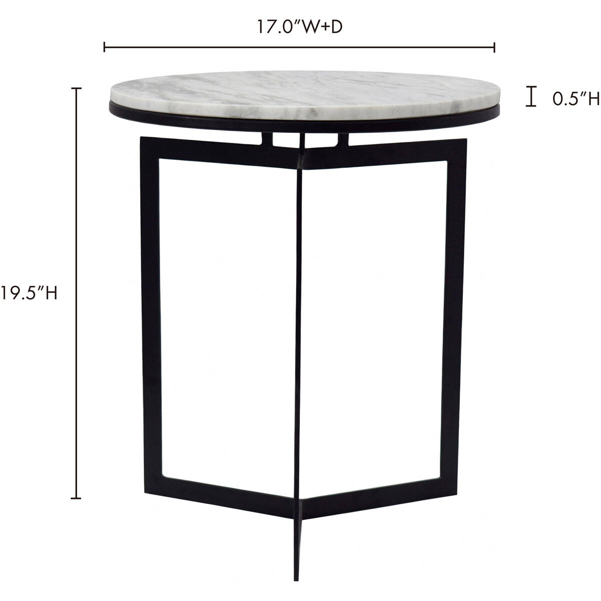 Taryn 20 X 17 inch White Accent Table, Large