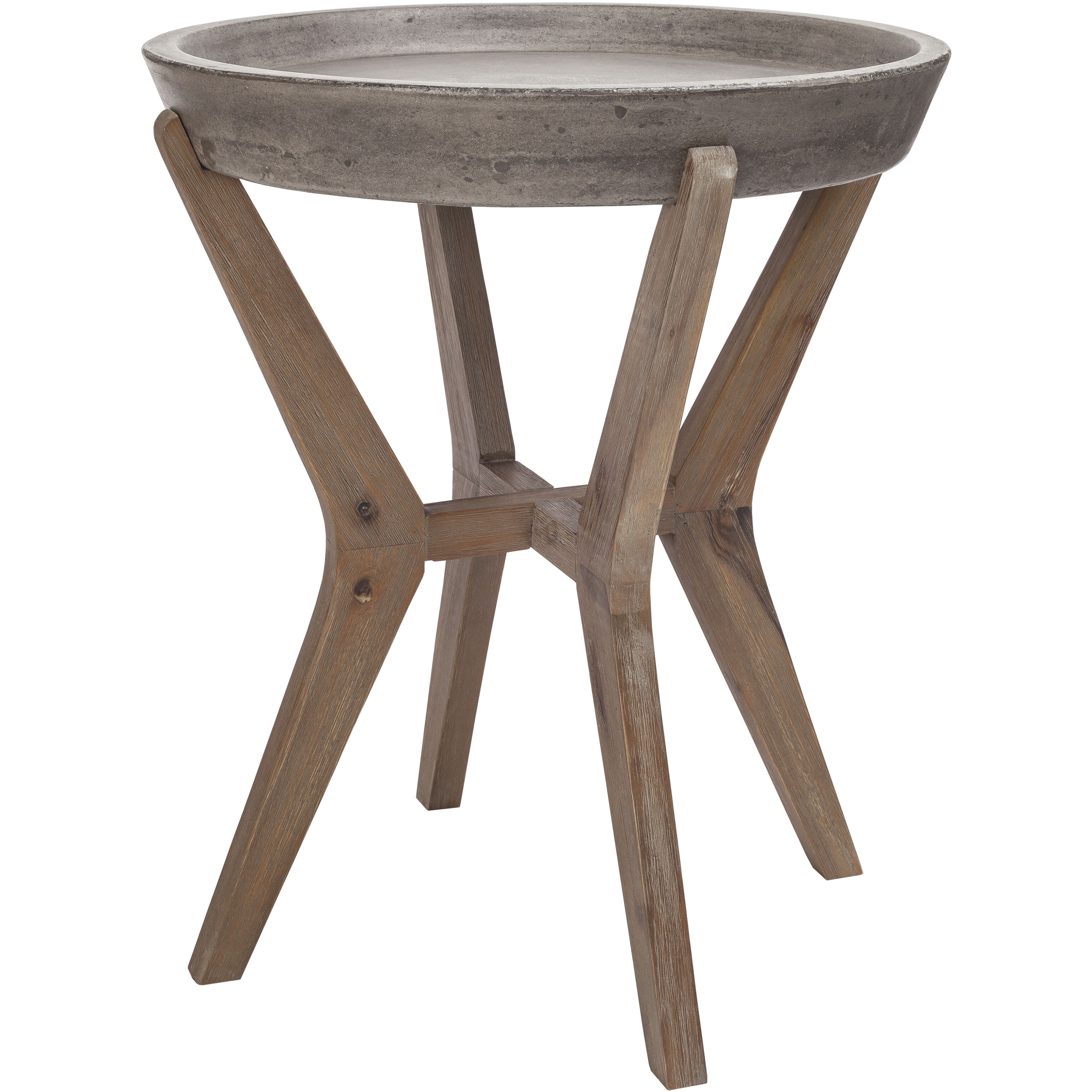 Tonga 21.75 X 18.25 inch Polished Concrete with Atlantic Brushed Accent Table