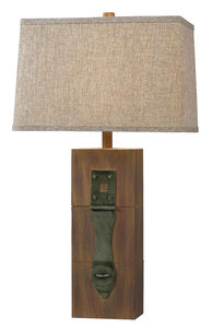 Locke 14 inch 150 watt Wood Grain Table Lamp Portable Light
