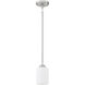 Neighborhood Bolden 1 Light 5 inch Brushed Polished Nickel Mini Pendant Ceiling Light in White Frost Glass, Neighborhood Collection