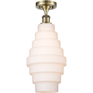 Ballston Cascade LED 8 inch Antique Brass Semi-Flush Mount Ceiling Light