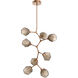 Gem LED 30 inch Novel Brass Chandelier Ceiling Light, Modern Vine