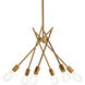 Lucca 6 Light 23 inch Brass Pendant Ceiling Light