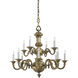 Jonathan 12 Light 31 inch Classic Brass Chandelier Ceiling Light