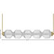 Reign LED 46.75 inch Lacquered Brass Chandelier Ceiling Light, Linear & Oval