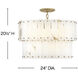 Simone LED 24 inch Burnished Gold Chandelier Ceiling Light in Alabaster, Drum