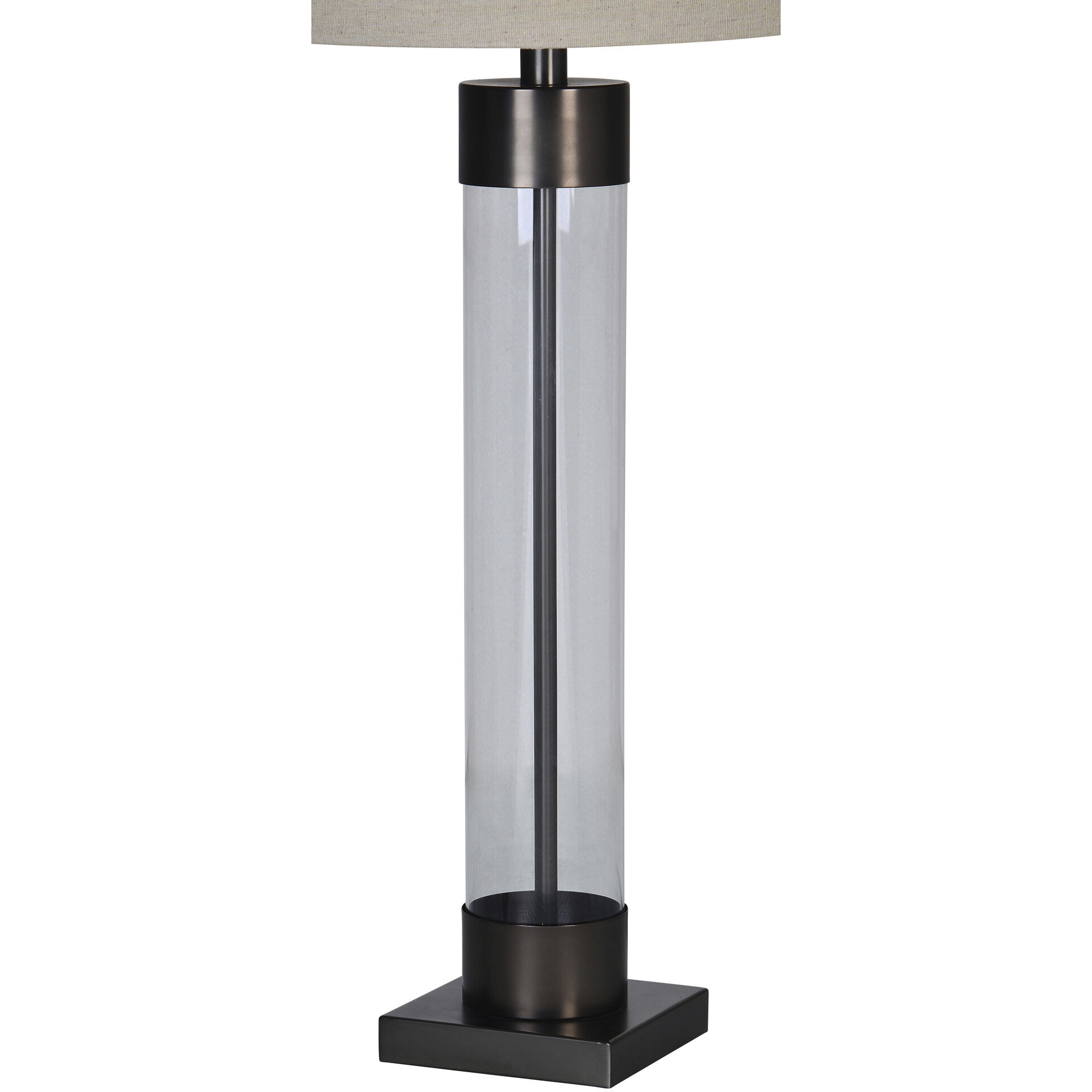 Meredith 33.25 inch 100 watt Clear and Bronze Table Lamp Portable Light