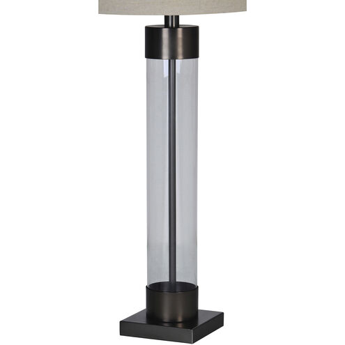 Meredith 33.25 inch 100 watt Clear and Bronze Table Lamp Portable Light