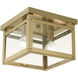 Milford 2 Light 8 inch Antique Brass Flush Mount Ceiling Light