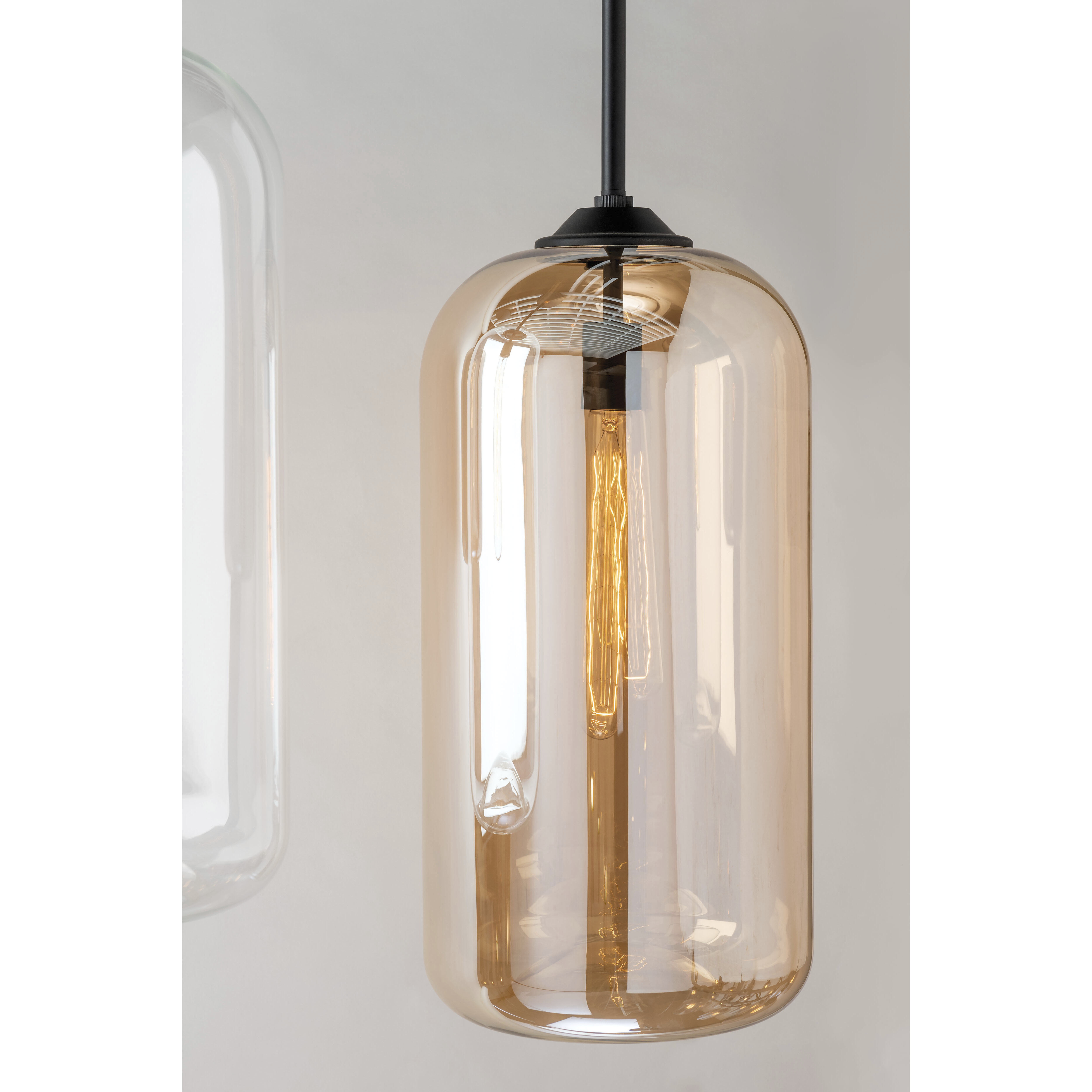 District 1 Light 10 inch Soft Black Pendant Ceiling Light