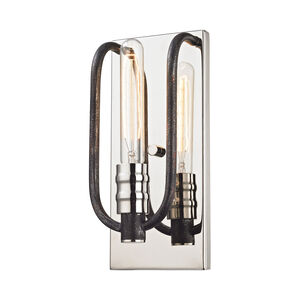 Quartz 1 Light 6 inch Polished Nickel with Silvered Graphite ADA Sconce Wall Light