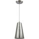 Connor 1 Light 6 inch Satin Nickel with Smokey White Mini Pendant Ceiling Light