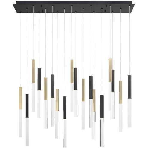Benicio LED 9.75 inch Gold and Black Chandelier Ceiling Light