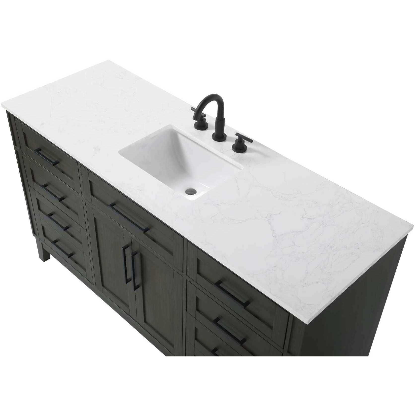 Virginia 60 X 35 inch Mocha Brown Bathroom Vanity Cabinet