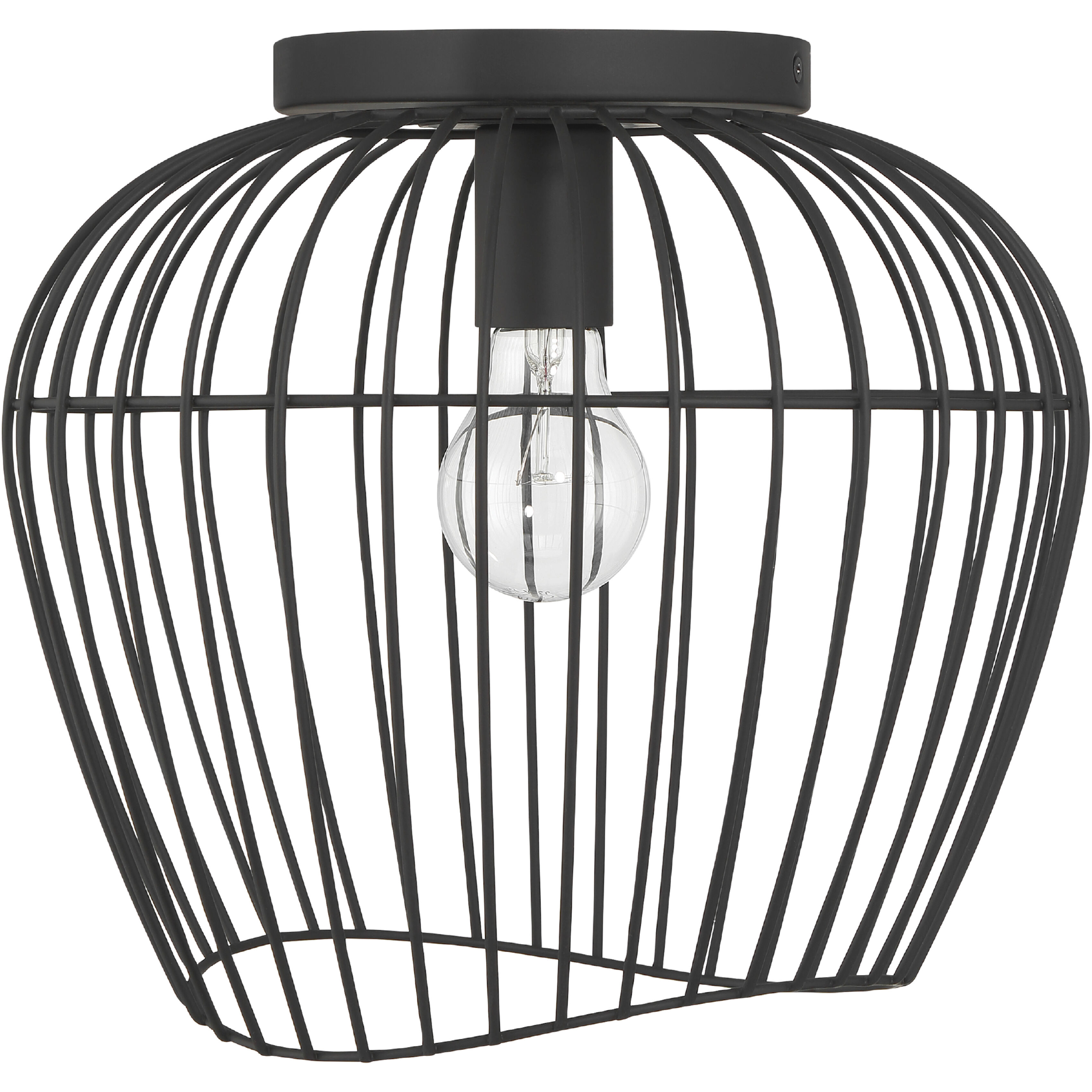 Redding 1 Light 12 inch Matte Black Flush Mount Ceiling Light, Medium