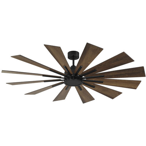 Modern 60 inch Matte Black with Antique Oak Blades Ceiling Fan