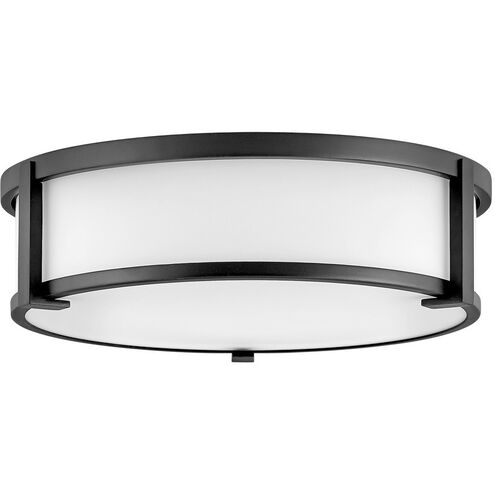 Lowell 3 Light 16 inch Black Indoor Flush Mount Ceiling Light in White