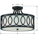 Graham 3 Light 15 inch Matte Black Semi Flush Ceiling Light