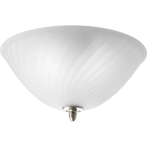 Kensington 2 Light 14 inch Brushed Nickel Close-to-Ceiling Ceiling Light in Swirl Etched Glass