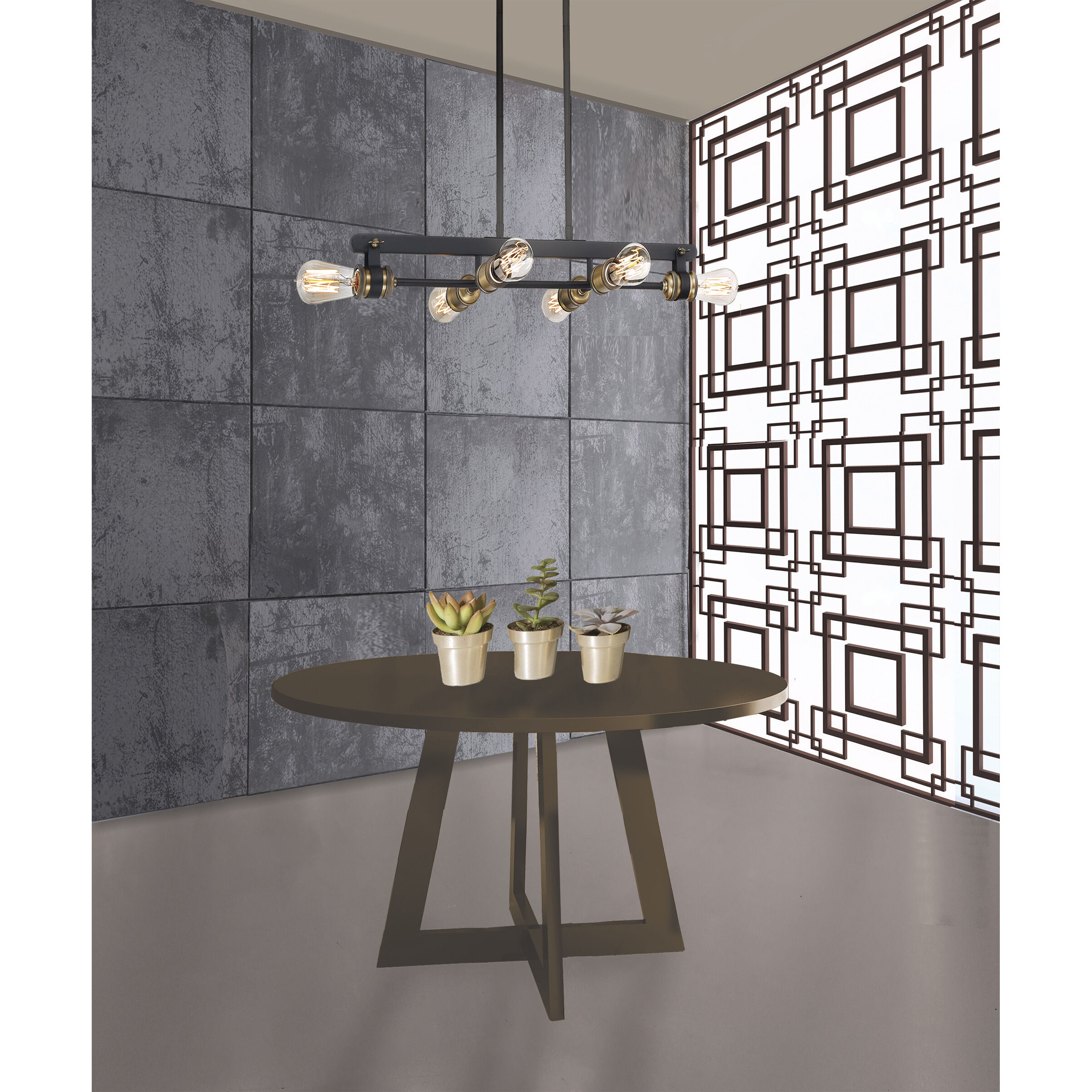 Miles 6 Light 34 inch Vintage Bronze Chandelier Ceiling Light