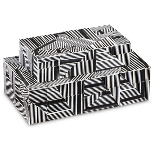 Cade 10.5 inch Black/White Boxes, Set of 2