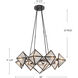 Cairo 8 Light 30 inch Ribbed Glass/Vintage Brass Chandelier Ceiling Light