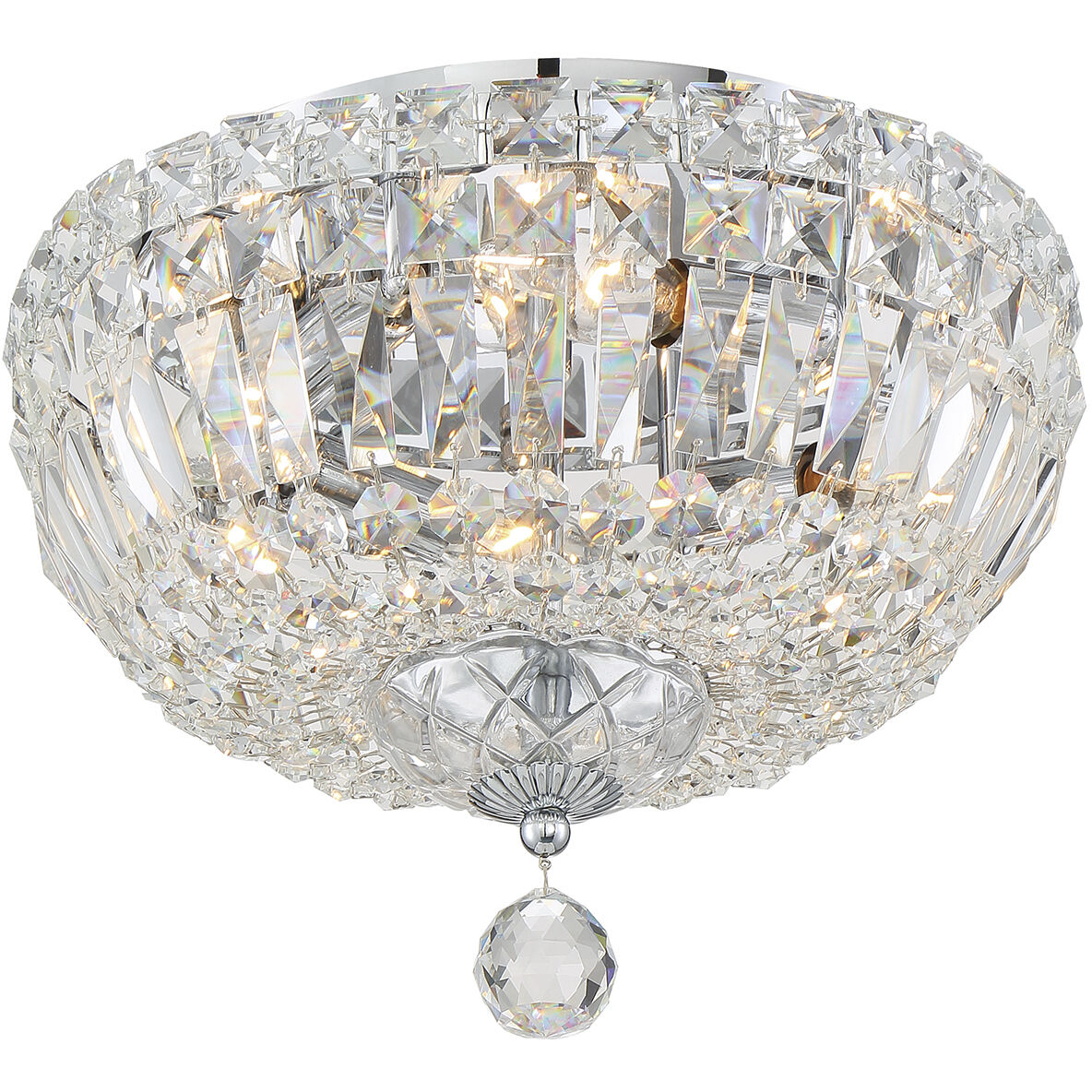 Roslyn 4 Light 12 inch Polished Chrome Flush Ceiling Light