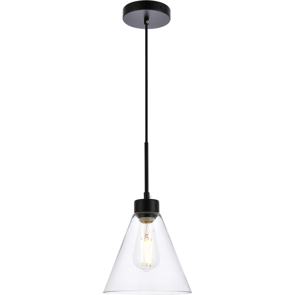 Mera 1 Light 8 inch Black Pendant Ceiling Light